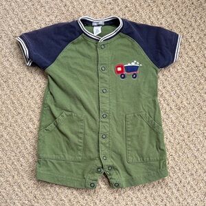 Vintage 90s Carters 100% Cotton Shorts One Piece Romper Size 9 Months